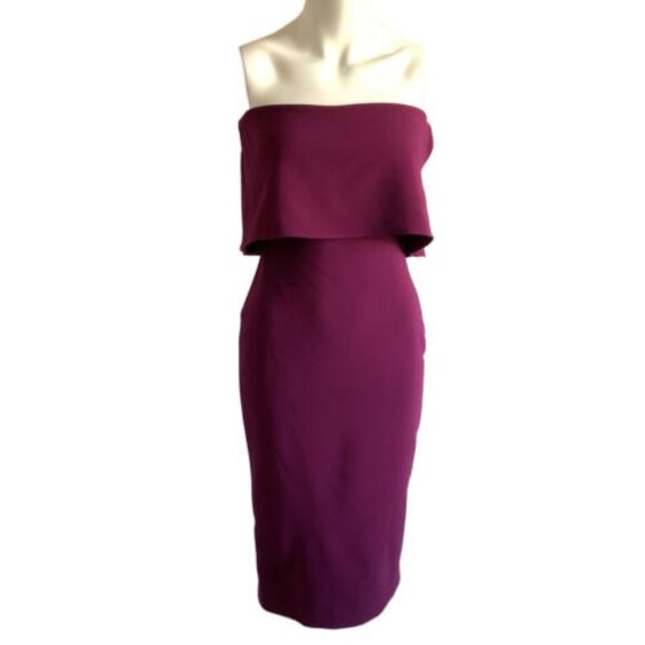 Likely Dress Maroon Driggs Strapless 2 - Picture 1 of 10